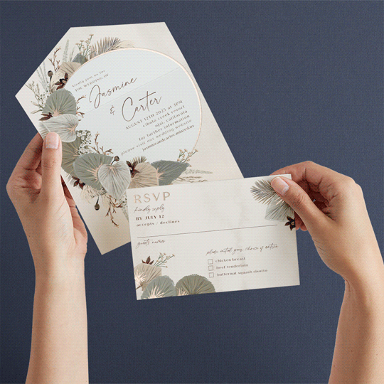 "Jasmine" - Savvy Wedding Invitations in Dusk by Susan Moyal - Animated View