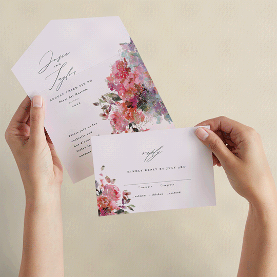"Blossoms" - Savvy Wedding Invitations in Blush by Lori Wemple - Animated View