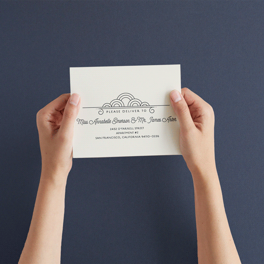 "Deco Nouveau" - Savvy Wedding Invitations in Cream by GeekInk Design - How it works