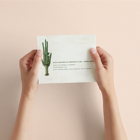 "Postcard from the Desert" - Savvy Wedding Invitations in Sunset by Pink House Press - How it works
