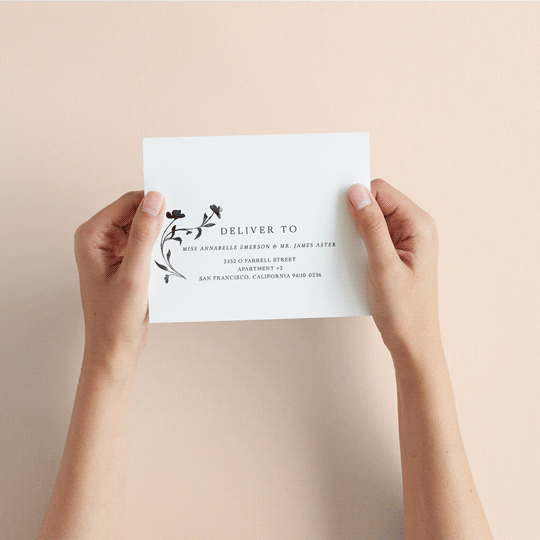 "Floral Union" - Savvy Wedding Invitations in Black Sugar by Pati Cascino - How it works