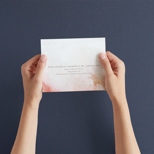 "Delicate brushstrokes" - Savvy Wedding Invitations in Blush by Lucrecia Caporale - How it works
