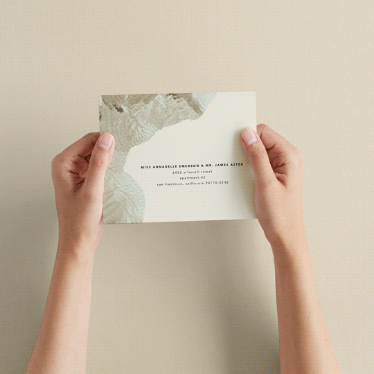 "Organic Elegance" - Savvy Wedding Invitations in Sand by Carrie Moradi - How it works