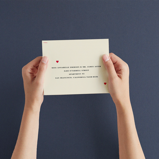 "Pair of Hearts from Disney's Alice In Wonderland" - Savvy Wedding Invitations in Ruby by Baumbirdy - How it works