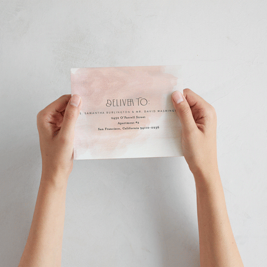 "First light" - Savvy Wedding Invitations in Blush by Itsy Belle Studio - How it works