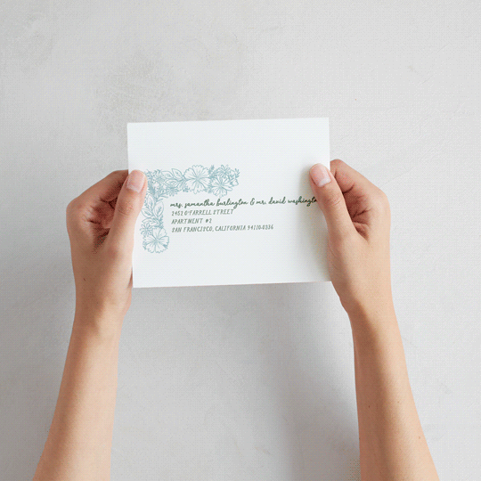 "Bloom" - Savvy Wedding Invitations in Waterfall by Kelly Watkins - How it works