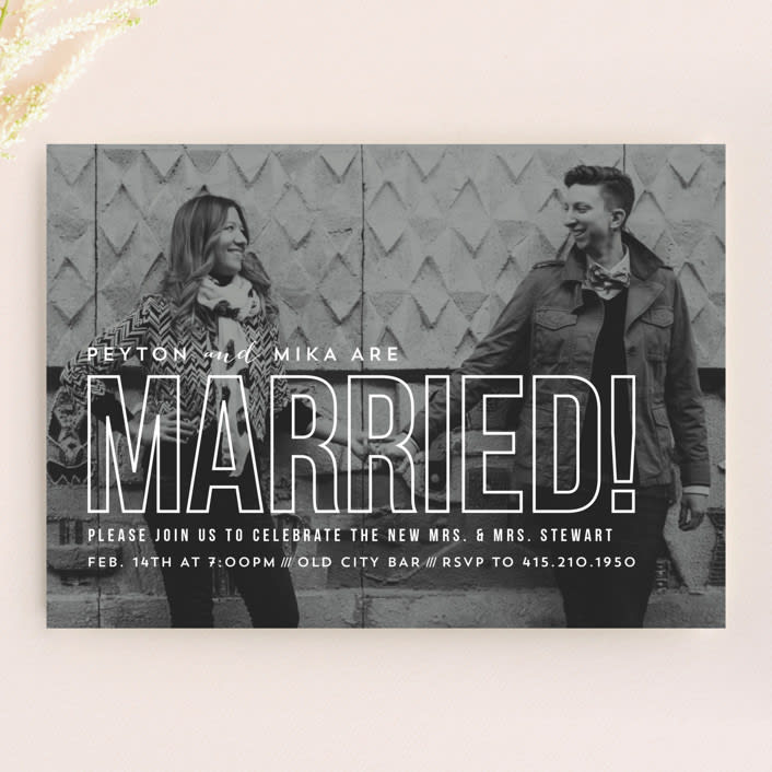 "Modern Romantic" - Wedding Announcements in Cloud by Carly Reed Walker - Front
