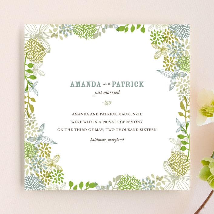 "Fling" - Wedding Announcements in Leaf by Andrea Mentzer - Front