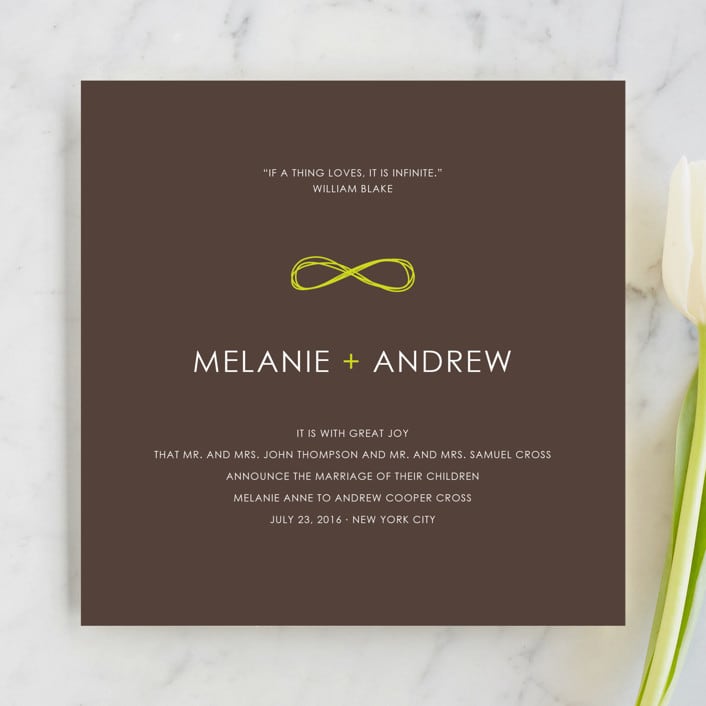 "Infinite" - Wedding Announcements in Bister by Angela Pignataro - Front