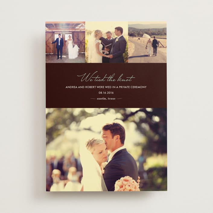 "Chic" - Wedding Announcements in Chocolate by kelli hall - Front