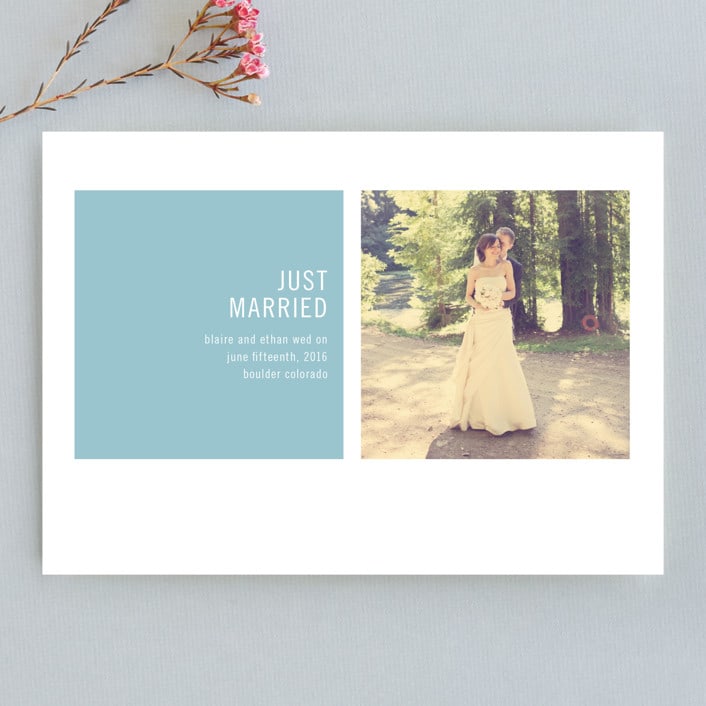 "Modern Geometric" - Wedding Announcements in Sky Blue by Precious Bugarin Design - Front