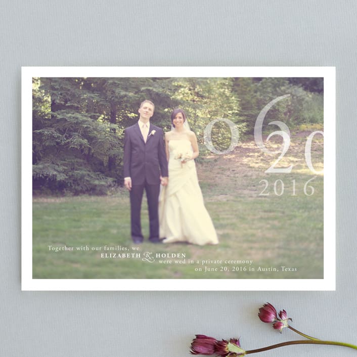 "Belle Memoire   " - Wedding Announcements in Pure White by Helena Seo Design - Front