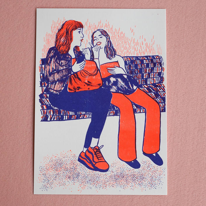 "Limited Edition Risography Art Print London 6" - Limited Edition Fine Art Print in multicolor by Alexandra Dzh