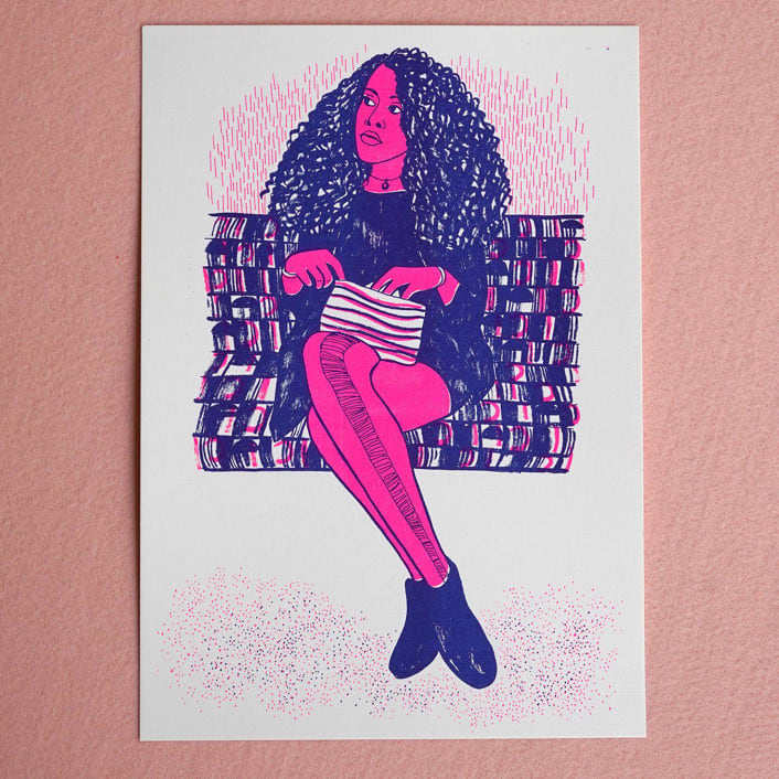 "Limited Edition Risography Art Print London 5" - Limited Edition Fine Art Print in multicolor by Alexandra Dzh