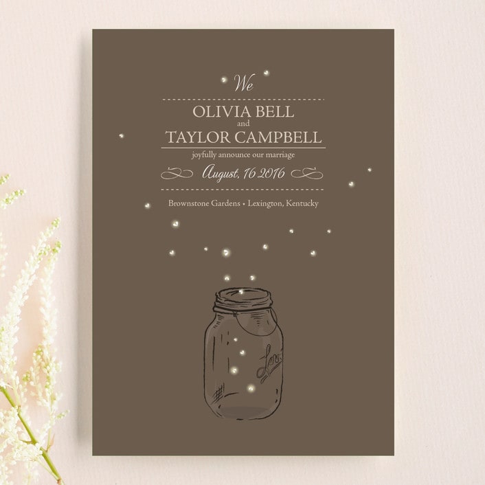 "Fireflies" - Wedding Announcements in Zuni Brown by Paige Rothhaar - Front