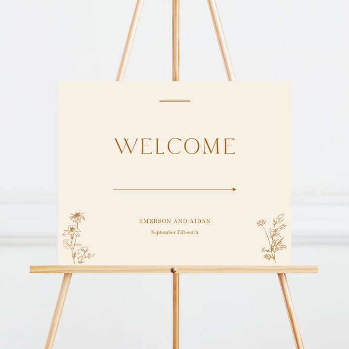 "Floral Type Arch" - Large Signs in Cream by Baumbirdy - Front