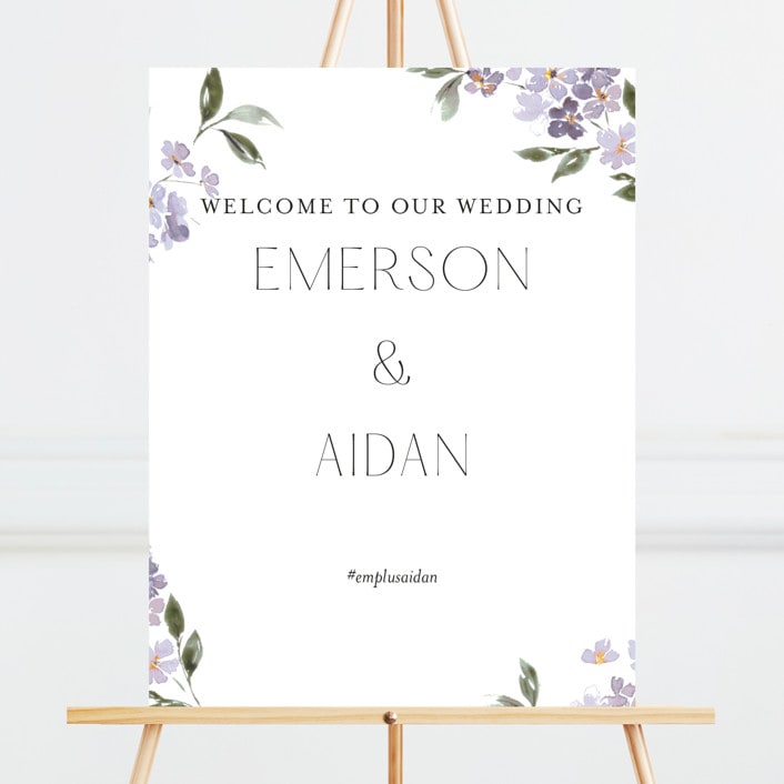 "Sweeping Vine" - Large Signs in Periwinkle by Itsy Belle Studio - Front