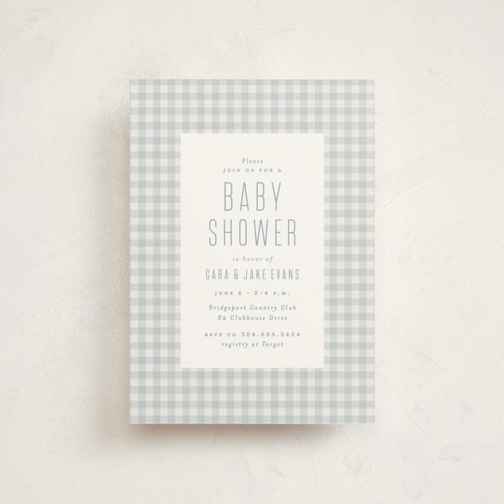 "Charming" - Baby Shower Invitations in Sky by Lea Delaveris - Front