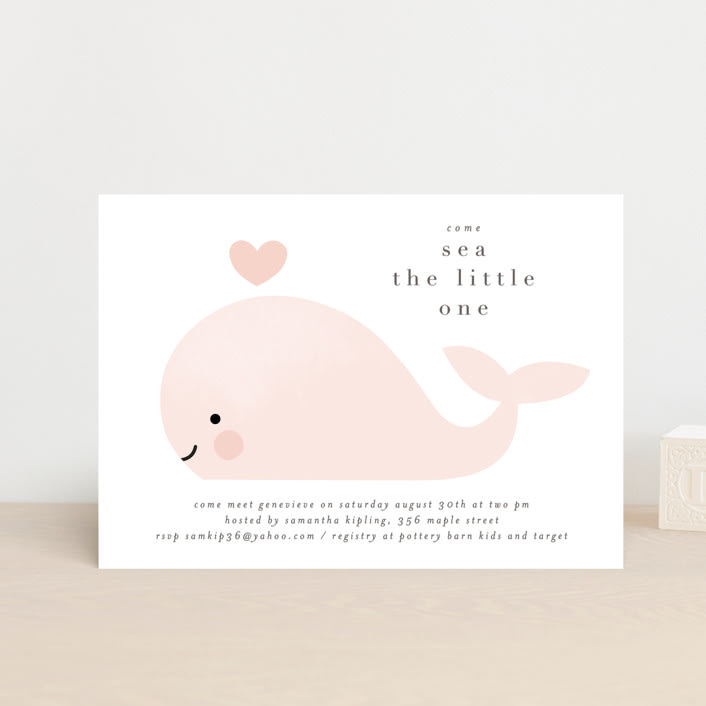 "Sea" - Baby Shower Invitations in Blush by Lori Wemple - Front