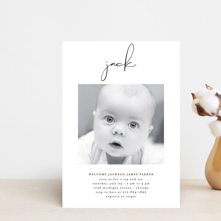 "Just Me" - Baby Shower Invitations in Midnight by Lehan Veenker - Front
