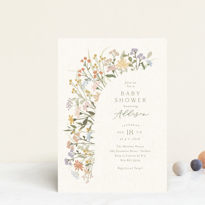 "Meadow flowers" - Baby Shower Invitations in Vanilla by Jennifer Wick - Front