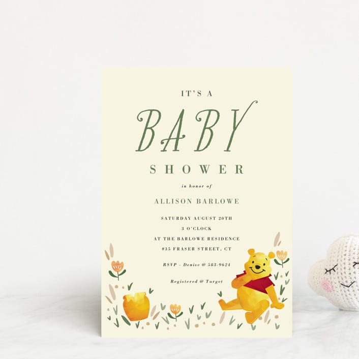 "Disney's Winnie The Pooh Garden" - Baby Shower Invitations in Honey by Oma N. Ramkhelawan - Front