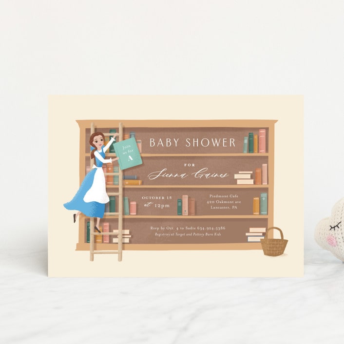 "Disney's Belle's books" - Baby Shower Invitations in Hicory by Jennifer Wick - Front