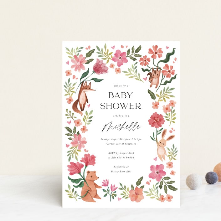 "Love is in the Air" - Baby Shower Invitations in Rose by Vivian Yiwing - Front