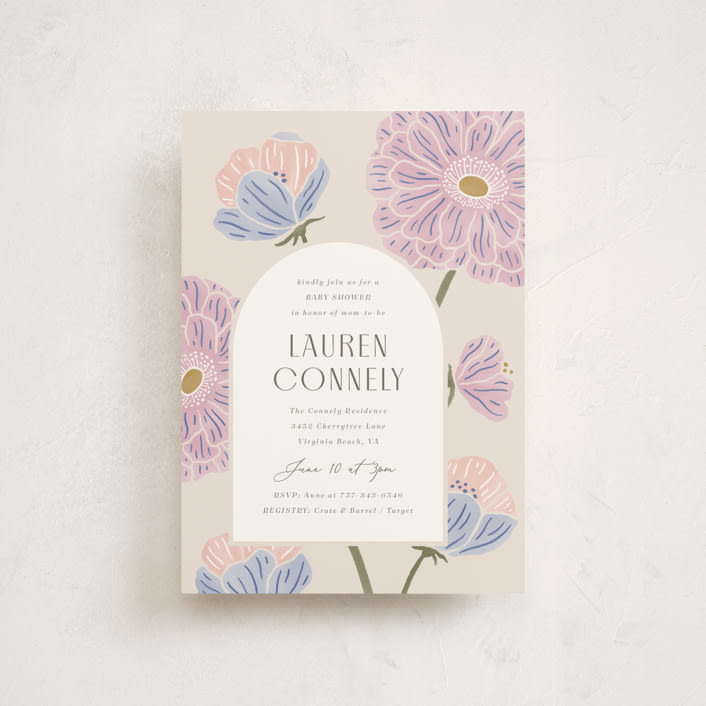 "Spring Blooms" - Baby Shower Invitations in Petal by Brandy Folse - Front