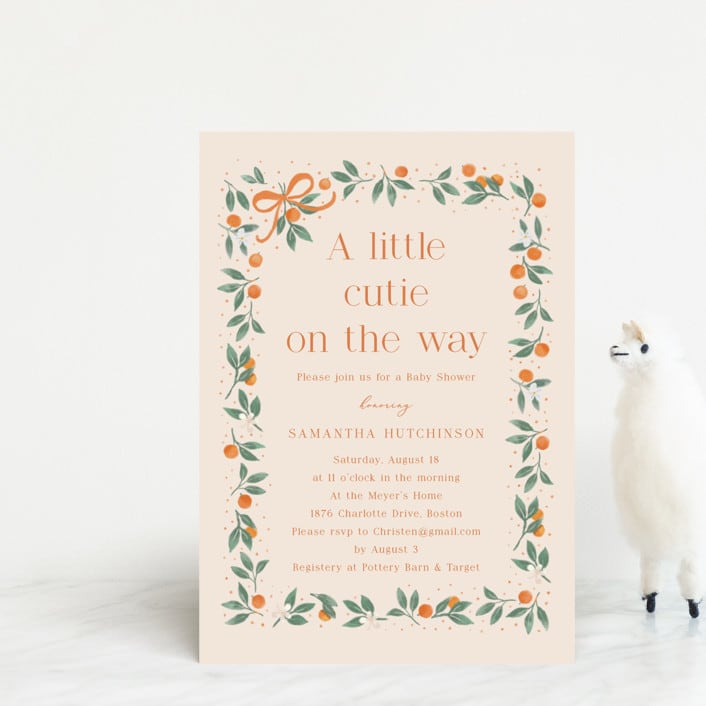 "Cutie Frame" - Baby Shower Invitations in Cream by frau brandt - Front