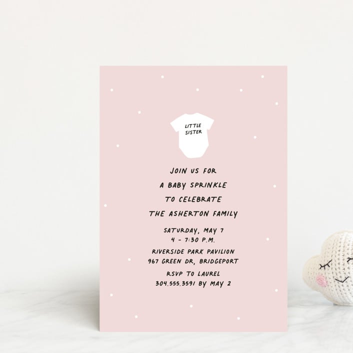 "Little Sibling" - Baby Shower Invitations in Cotton Candy by Lea Delaveris - Front