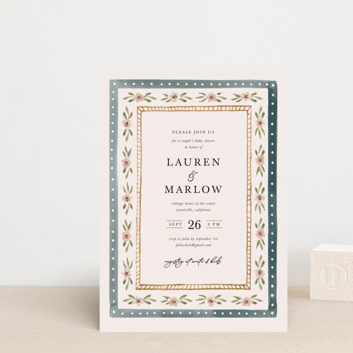 "Americana" - Baby Shower Invitations in Sea by leslie hamer - Front