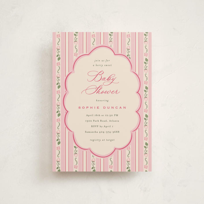 "Very Berry" - Baby Shower Invitations in Berry by letterfix - Front