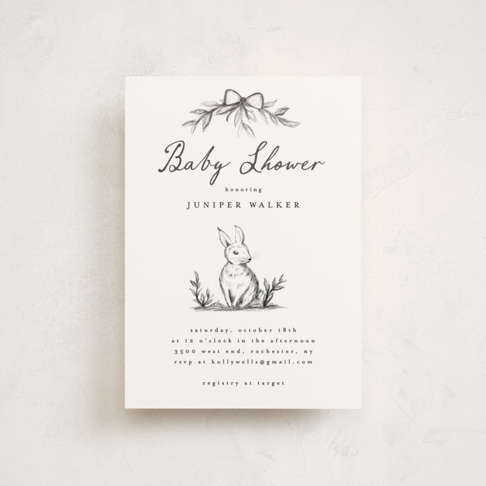 "Story time" - Baby Shower Invitations in Graphite by Maja Cunningham - Front