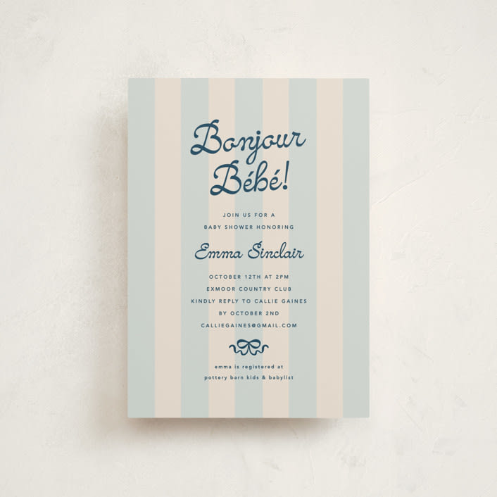 "Mariniere" - Baby Shower Invitations in Marina by Olivia Raufman - Front
