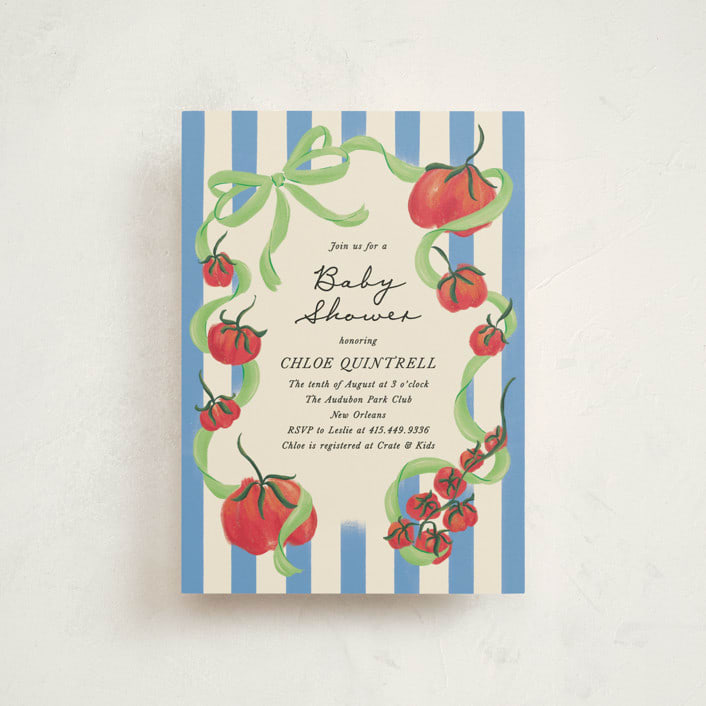 "Petit Pomodoro" - Baby Shower Invitations in Lime by Jackie Crawford - Front
