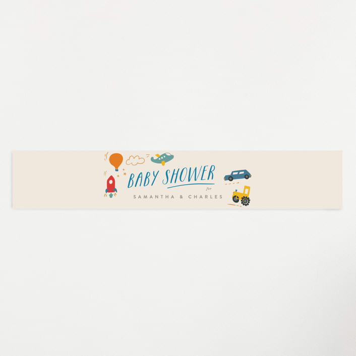 "Adventure Begins" - Baby Shower Belly Bands in Blue Jay by Creo Study - Front