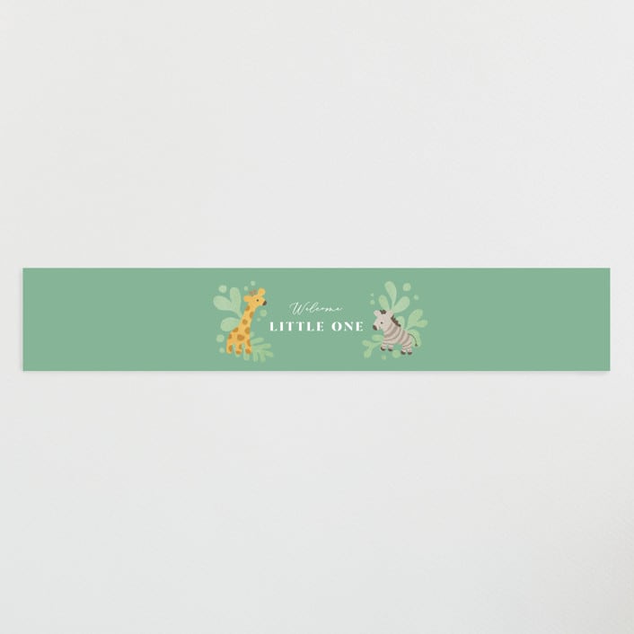 "Petite Safari" - Baby Shower Belly Bands in Mint by Jennifer Wick - Front