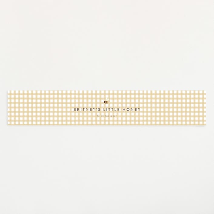 "Little Honey" - Baby Shower Belly Bands in Greige by Itsy Belle Studio - Front
