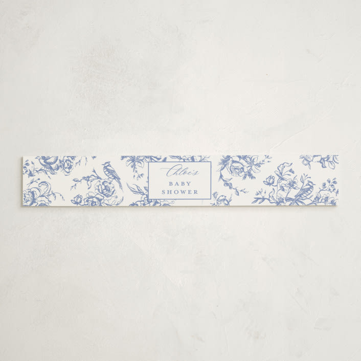 "Dreamy Toile" - Baby Shower Belly Bands in Blueberry by Teju Reval - Front
