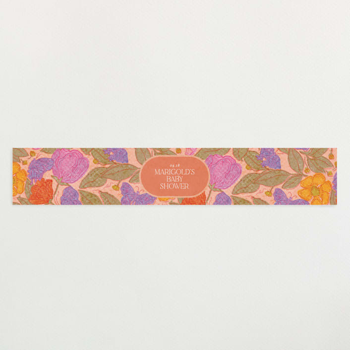 "Vintage Garden" - Baby Shower Belly Bands in Peach by Simona Camp - Front