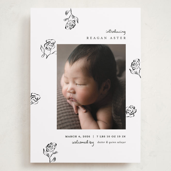 "The Flora" - Birth Announcements in Lily of the Valley by Pixel and Hank - Front