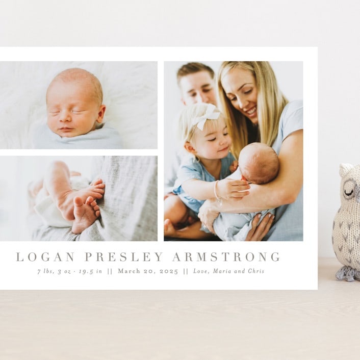 "Menil" - Birth Announcements in Fawn by Megan Davis - Front