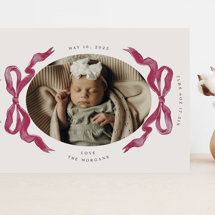 "Gibson" - Birth Announcements in Berry by Pati Cascino - Front