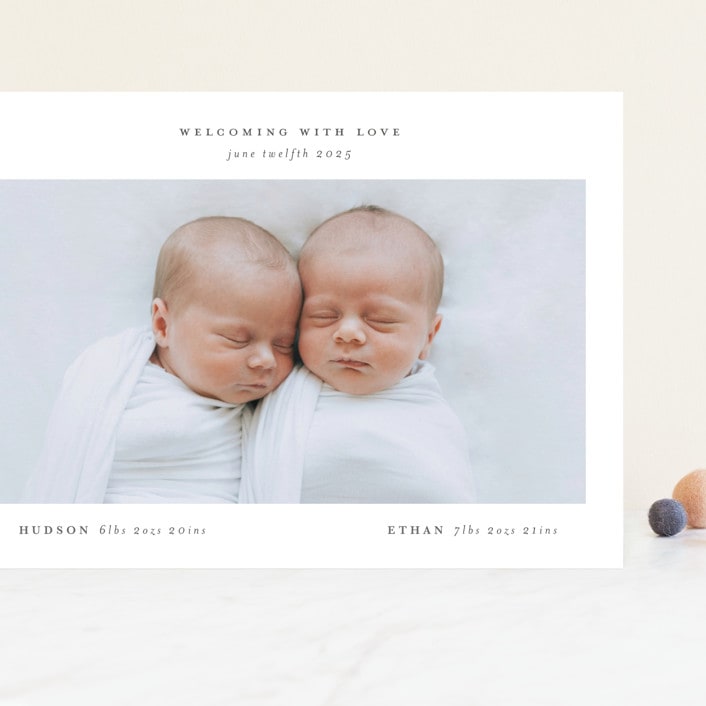 "twin" - Birth Announcements in Cloud by Lori Wemple - Front