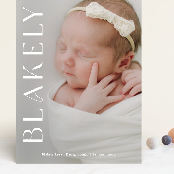 "Close Up" - Birth Announcements in Cotton by Angela Thompson - Front