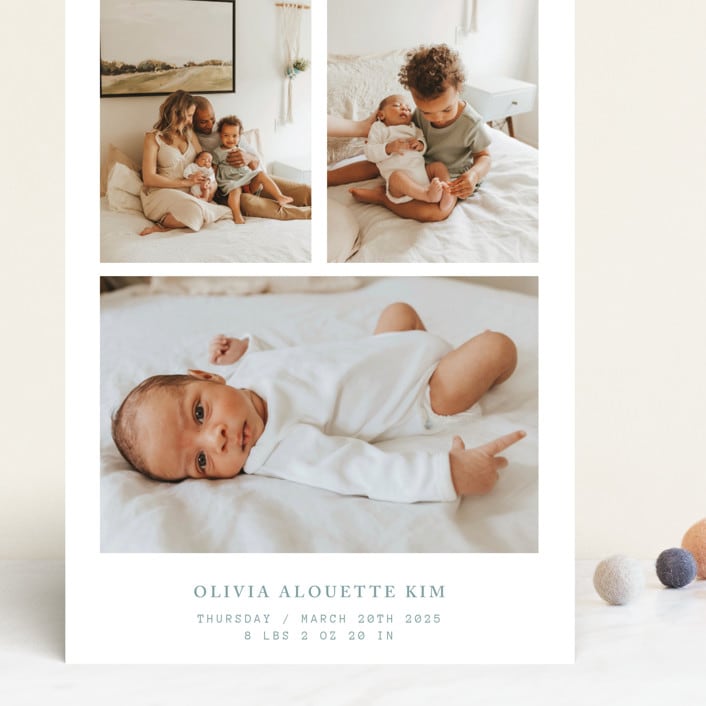"windows to our heart" - Birth Announcements in Shortcake by Bramble Studio - Front