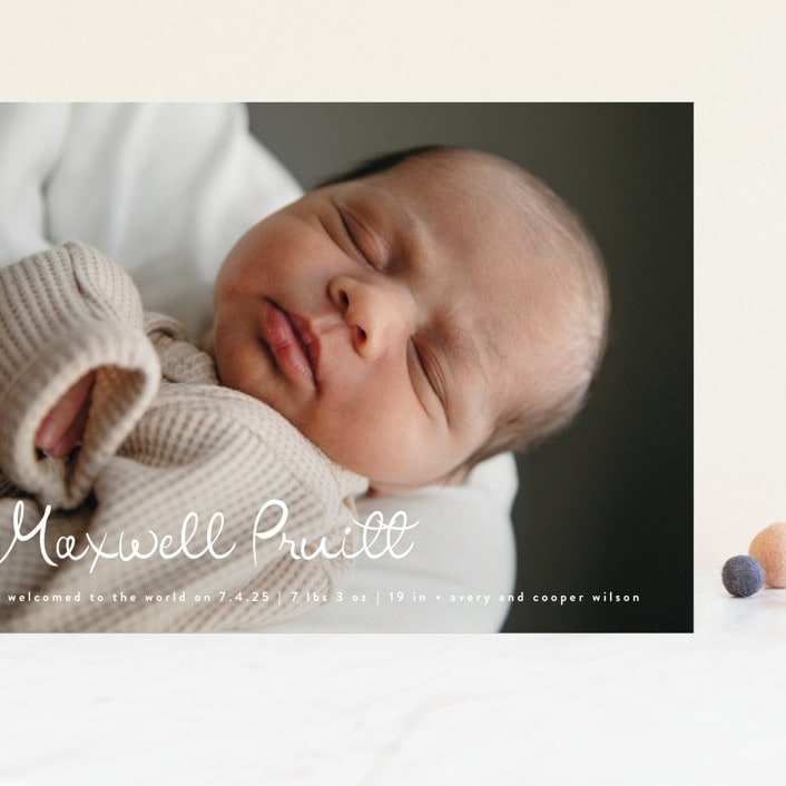 "Written Whimsy" - Birth Announcements in Snow by Lauren Chism - Front