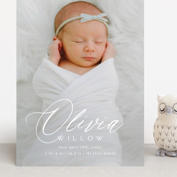 "Serenity" - Birth Announcements in Cloud by Everett Paper Goods - Front
