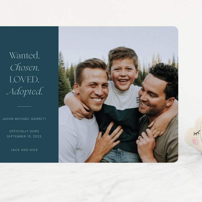 "Favorite Things" - Birth Announcements in Jade by That Girl Press - Front